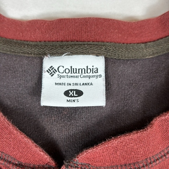 Columbia Men's Long Sleeve Henley, 100% Cotton Shirt, Rust Colored, Size XL - Picture 5 of 9